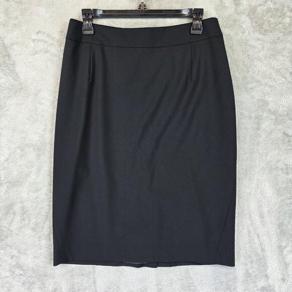 Theory Skirt Womens 8 Black Pencil Lined Career Work Office Knee Length - Picture 1 of 8